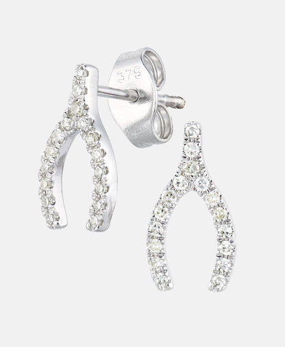 Ohrringe aus 375 Weißgold mit 0.1 Karat Diamant