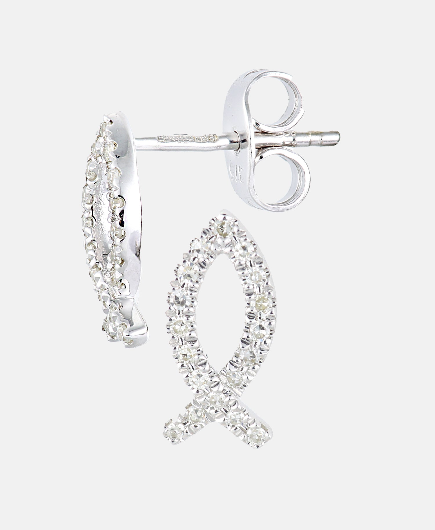 Ohrringe aus 375 Weißgold mit 0.1 Karat Diamant