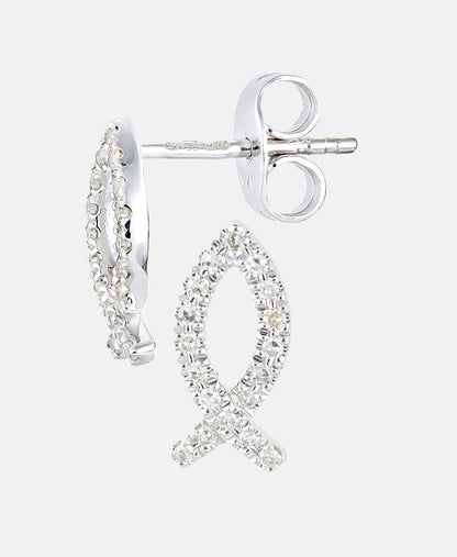 Ohrringe aus 375 Weißgold mit 0.1 Karat Diamant