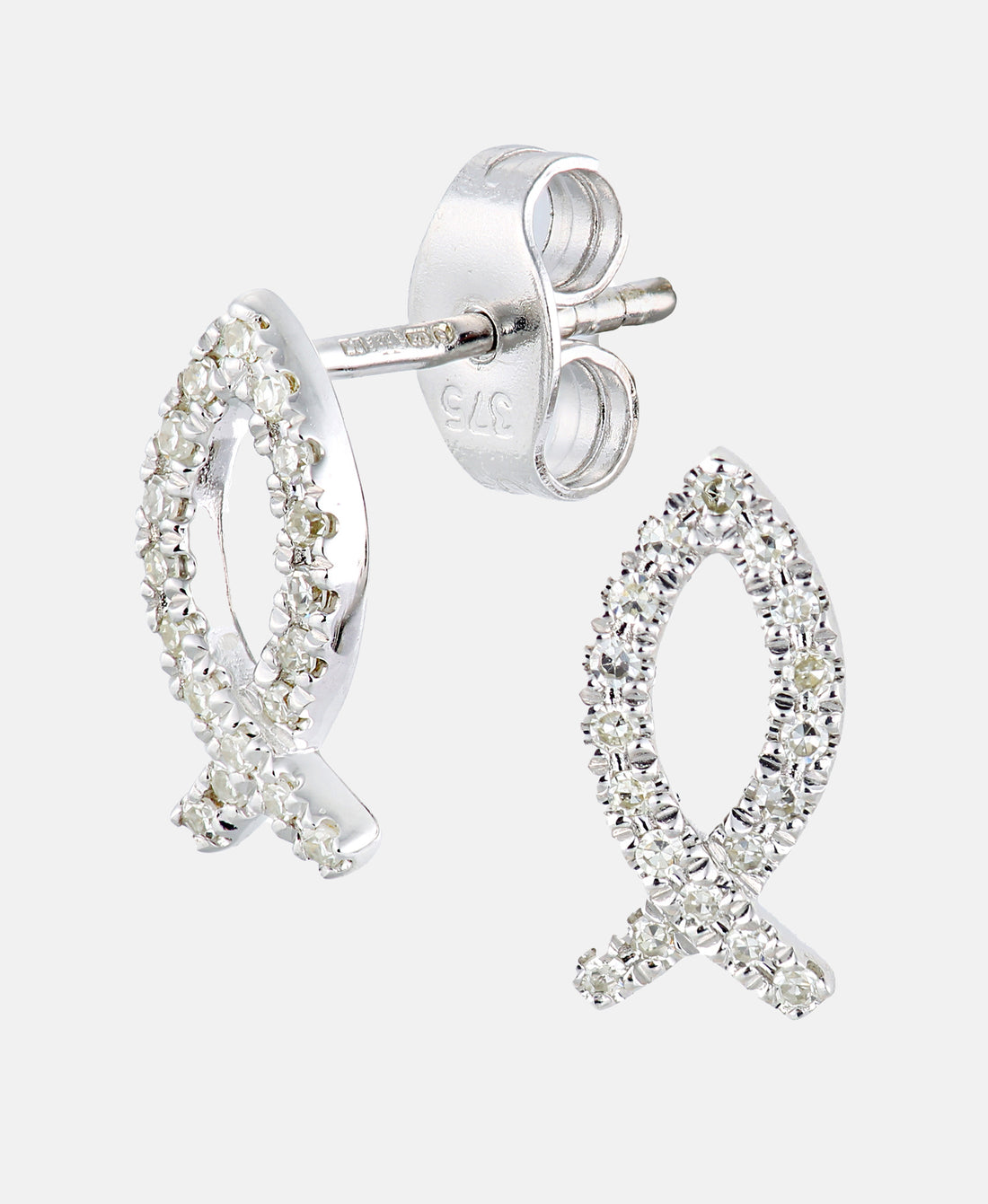 Ohrringe aus 375 Weißgold mit 0.1 Karat Diamant