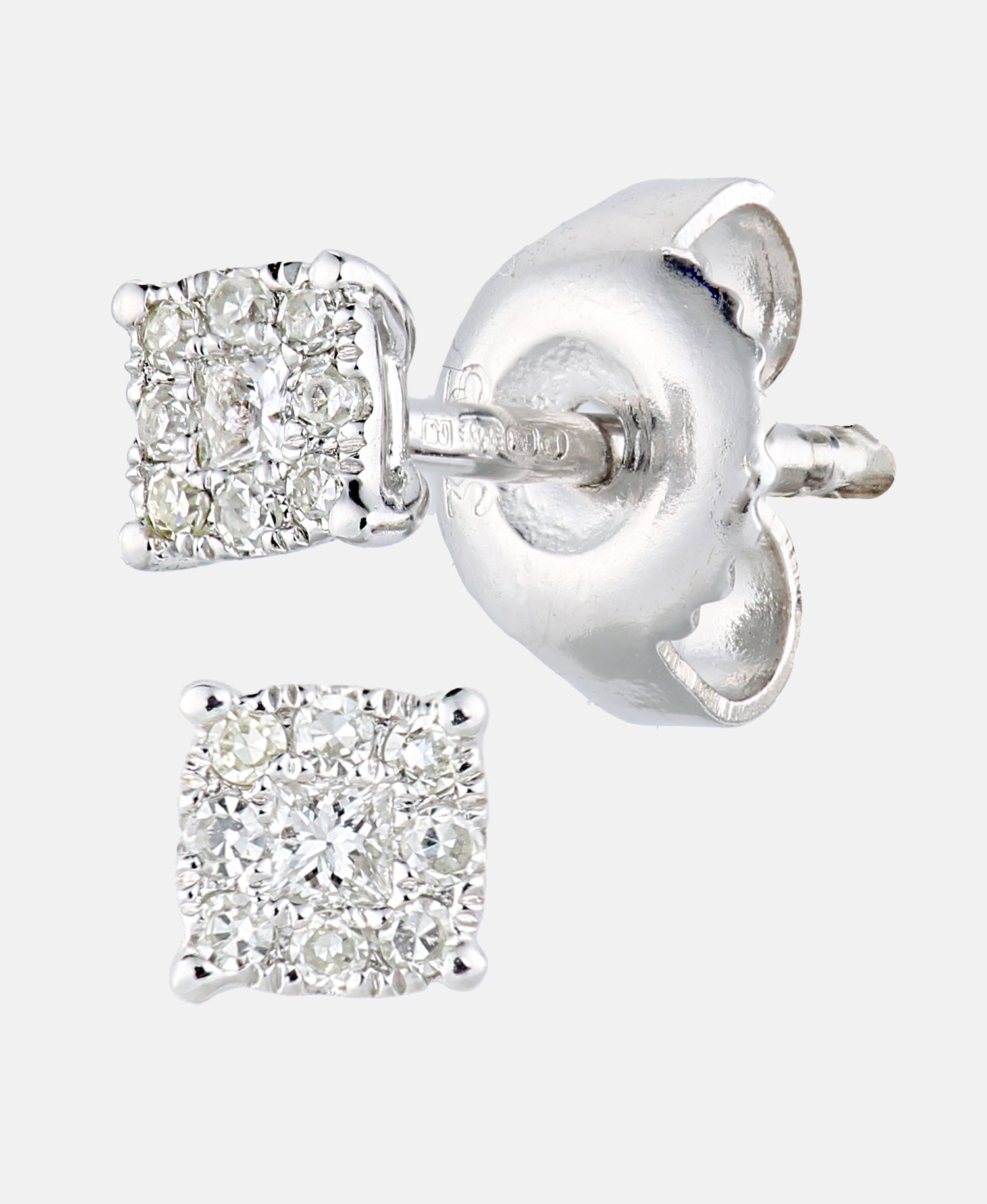 Ohrringe aus 375 Weißgold mit 0.1 Karat Diamant