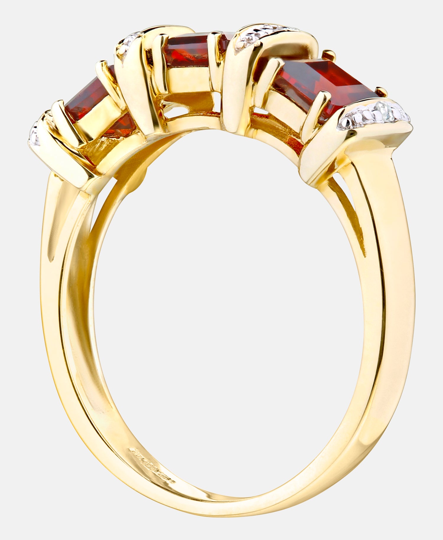 Eternity-Ring aus 375 Gelbgold mit Diamant mit Granat