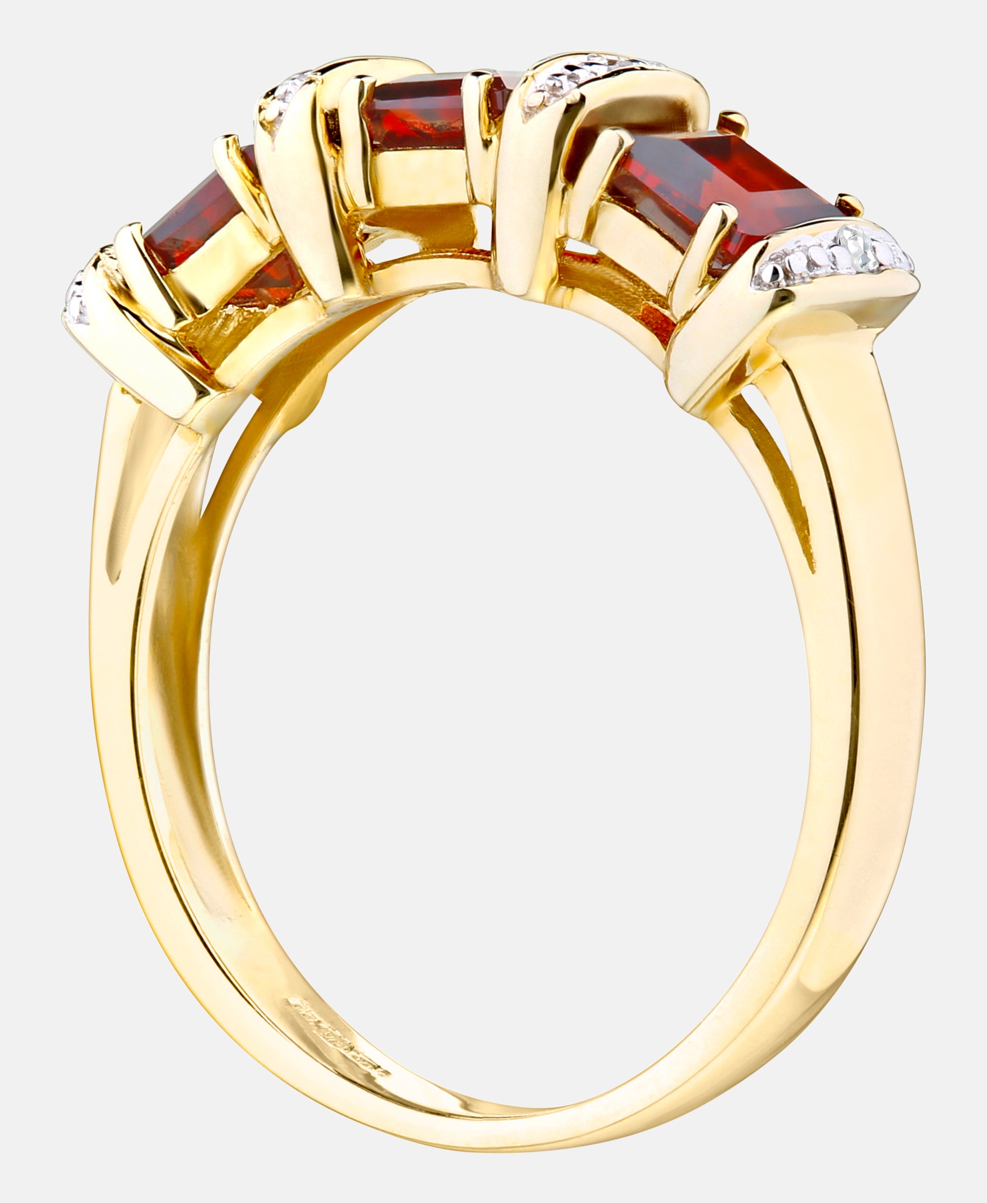 Eternity-Ring aus 375 Gelbgold mit Diamant mit Granat