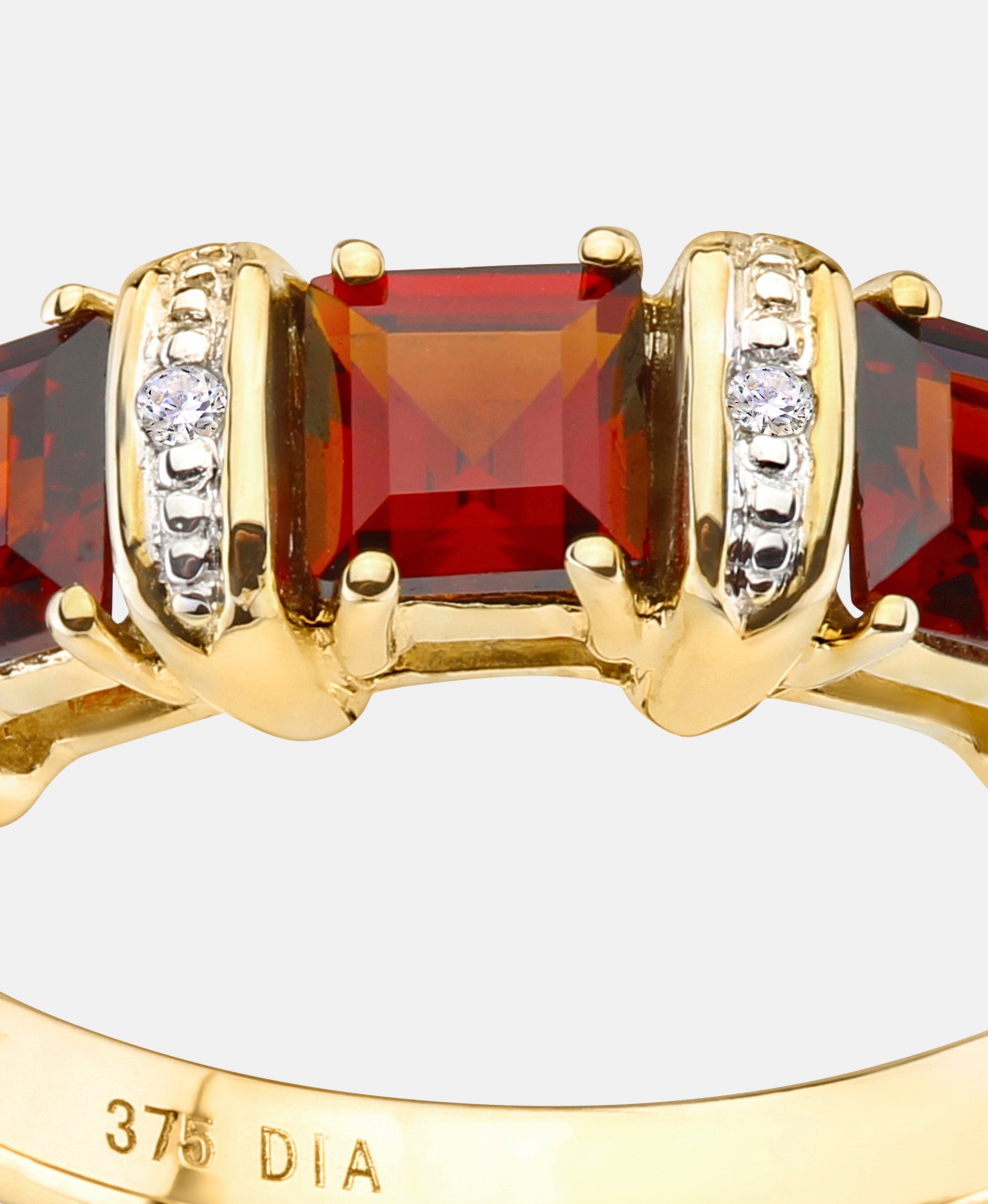 Eternity-Ring aus 375 Gelbgold mit Diamant mit Granat