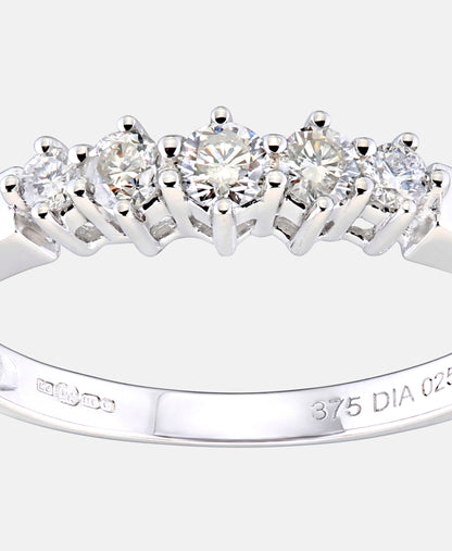 Eternity-Ring aus 375 Weißgold mit 0.25 Karat Diamant