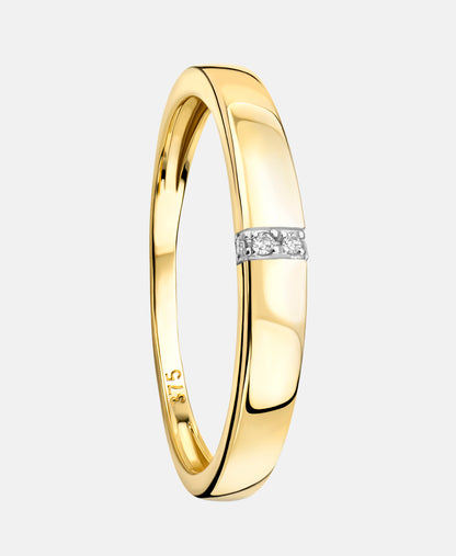 Ring aus 375 Gelbgold mit Diamant