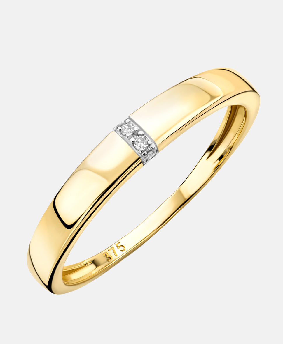 Ring aus 375 Gelbgold mit Diamant