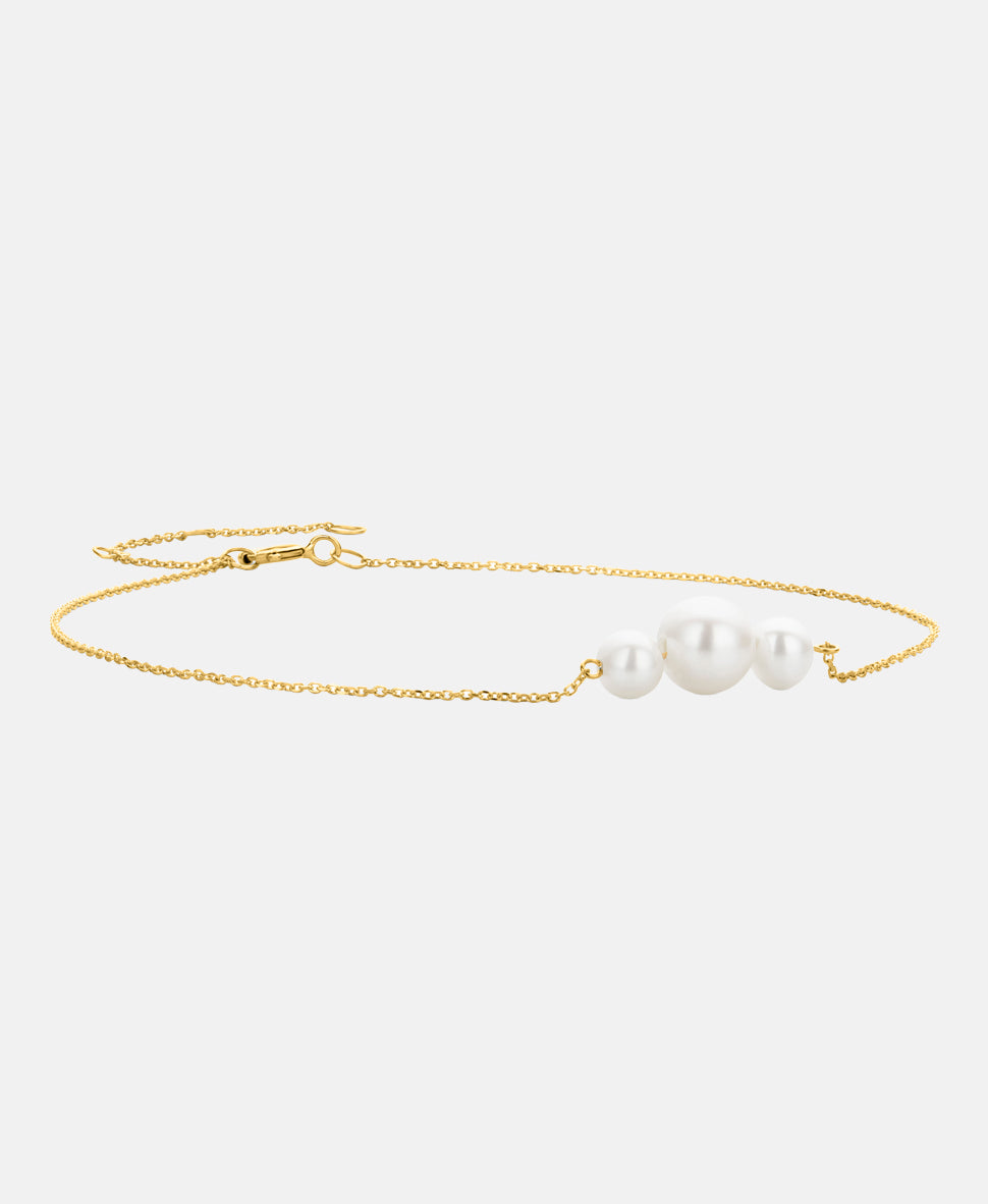Armband aus 585 Gelbgold mit Perle