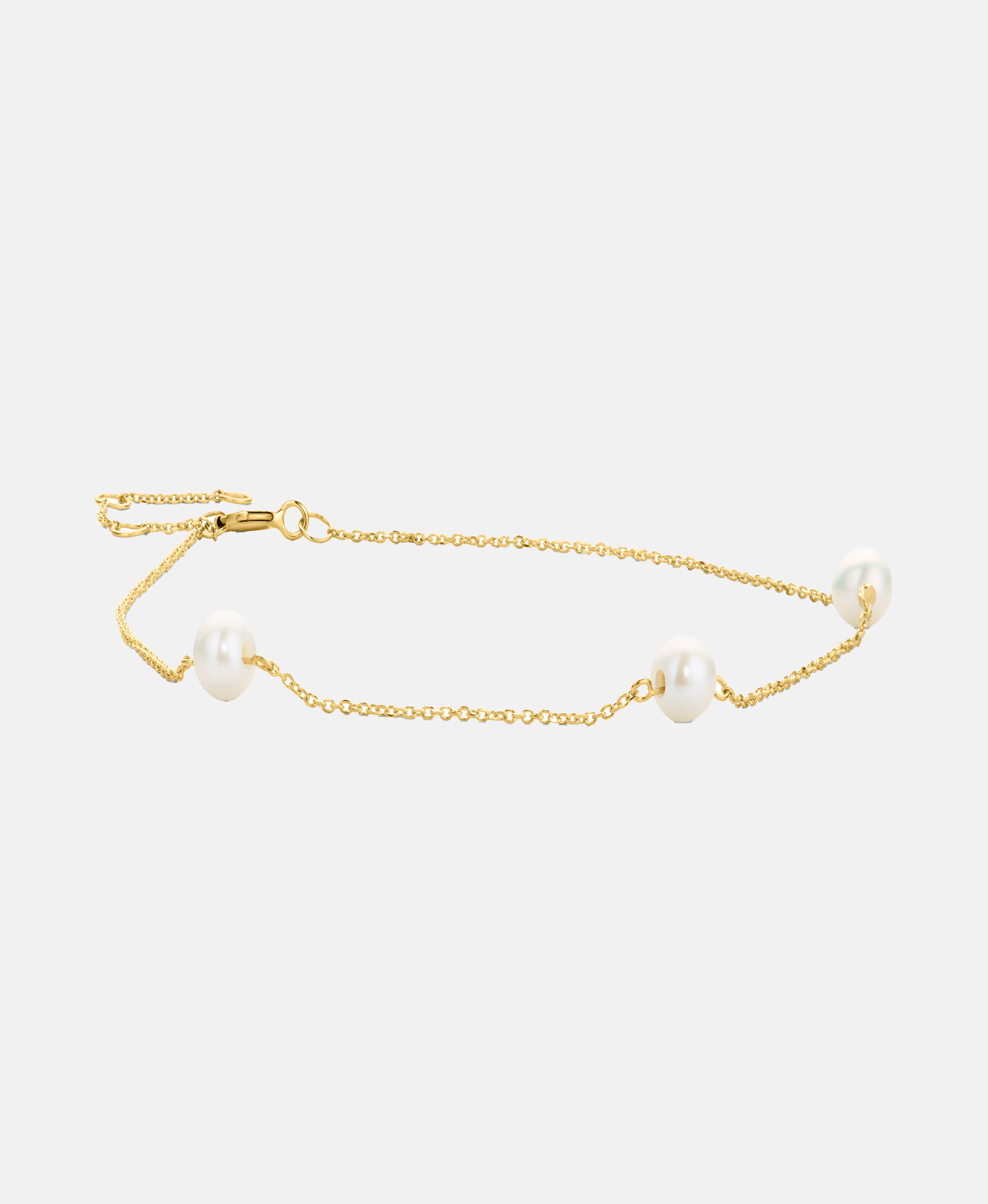 Armband aus 585 Gelbgold mit Perle