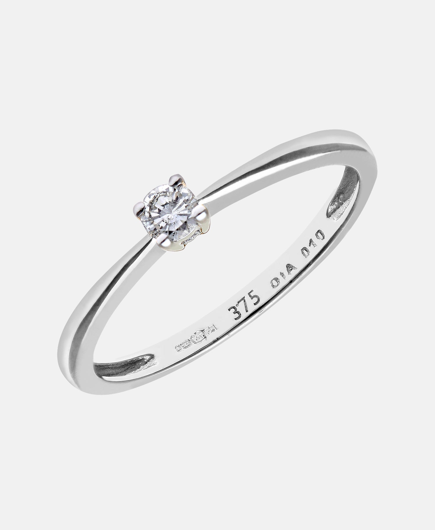 Ring aus 375 Weißgold mit 0.1 Karat Diamant