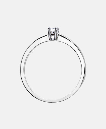 Ring aus 375 Weißgold mit 0.1 Karat Diamant
