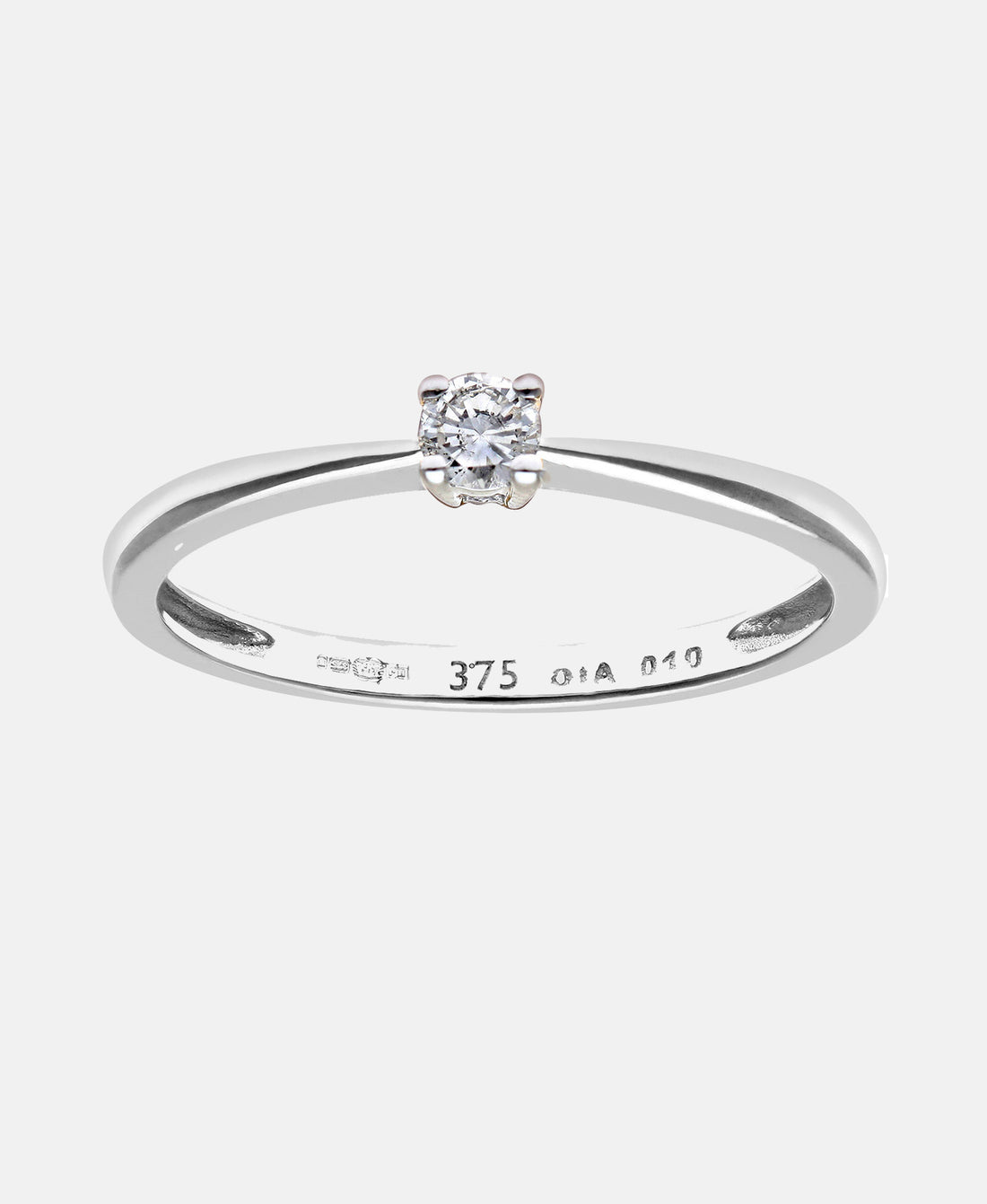 Ring aus 375 Weißgold mit 0.1 Karat Diamant