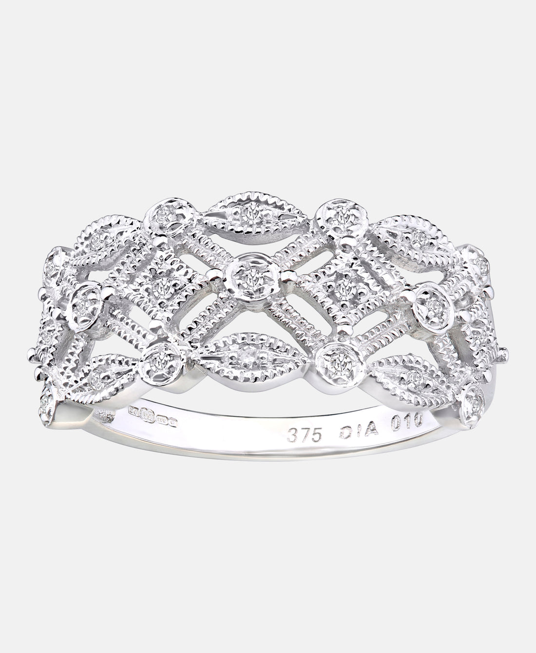 Ring aus 375 Weißgold mit Diamant
