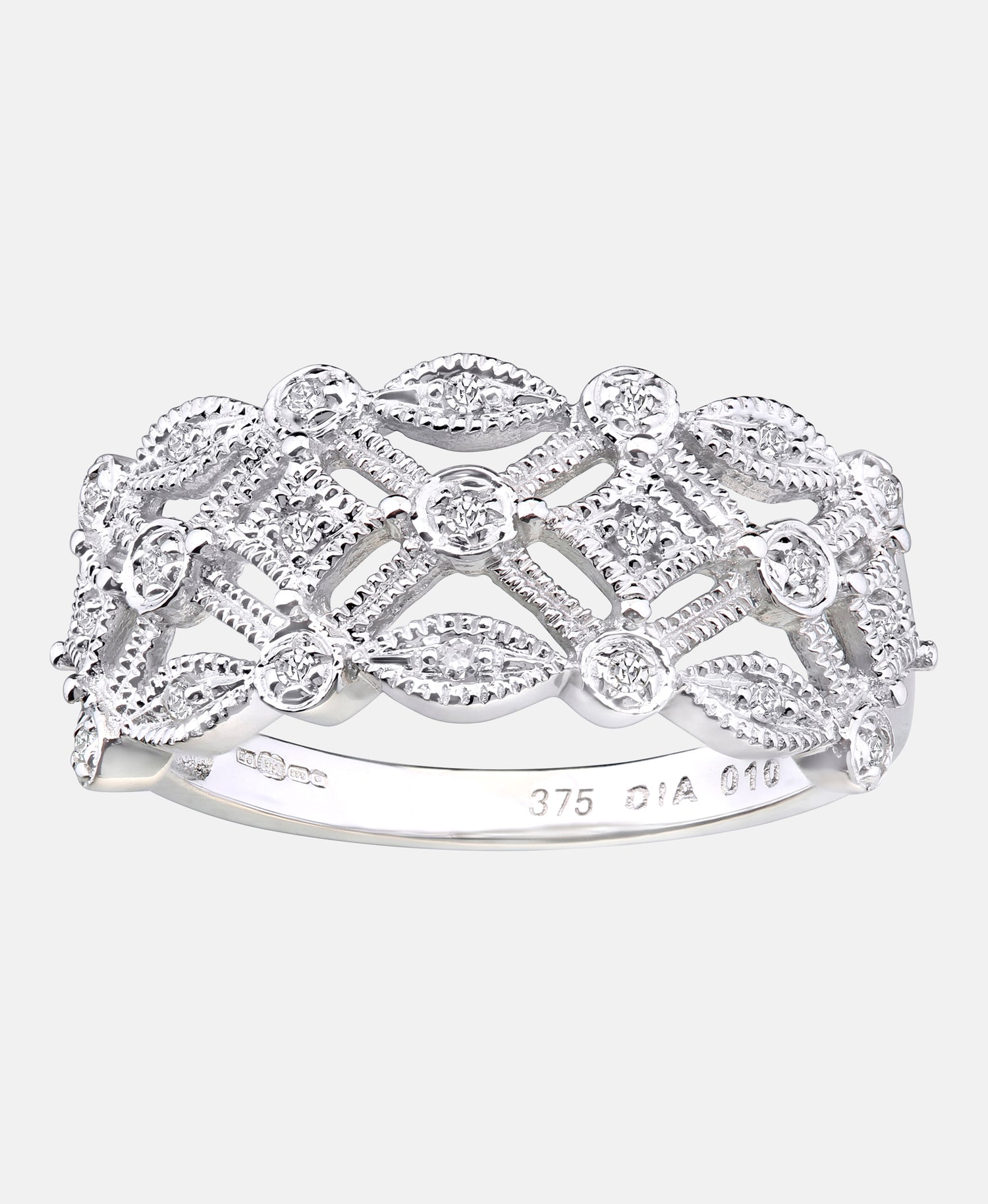 Ring aus 375 Weißgold mit Diamant