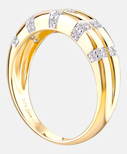 Ehering aus 375 Gelbgold mit Diamant