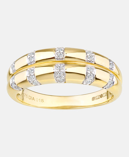 Ehering aus 375 Gelbgold mit Diamant
