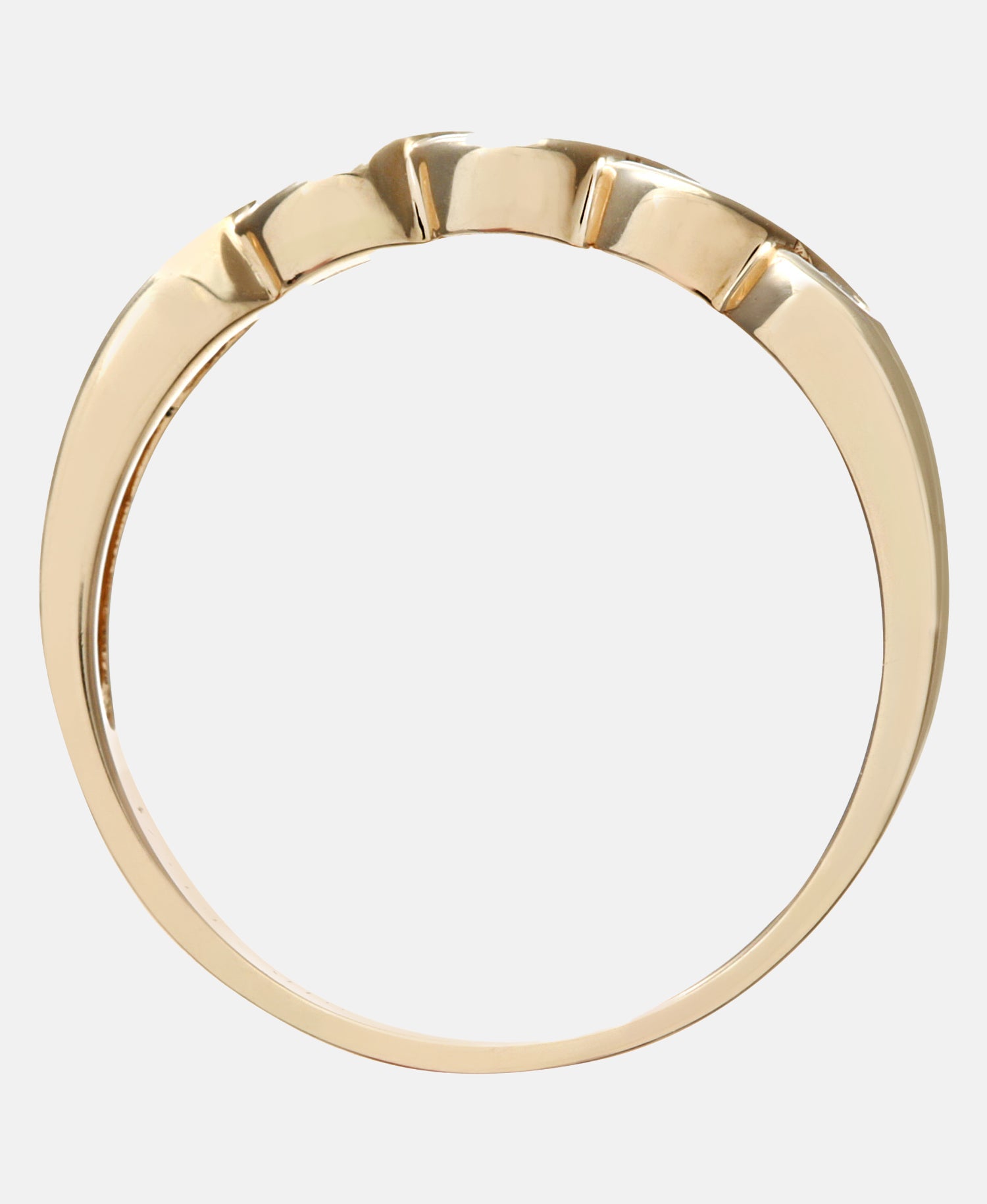 Eternity-Ring aus 375 Gelbgold mit 0.10 Karat Diamant gedreht