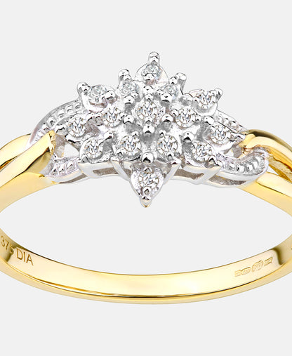 Ring aus 375 Gelbgold mit Diamant