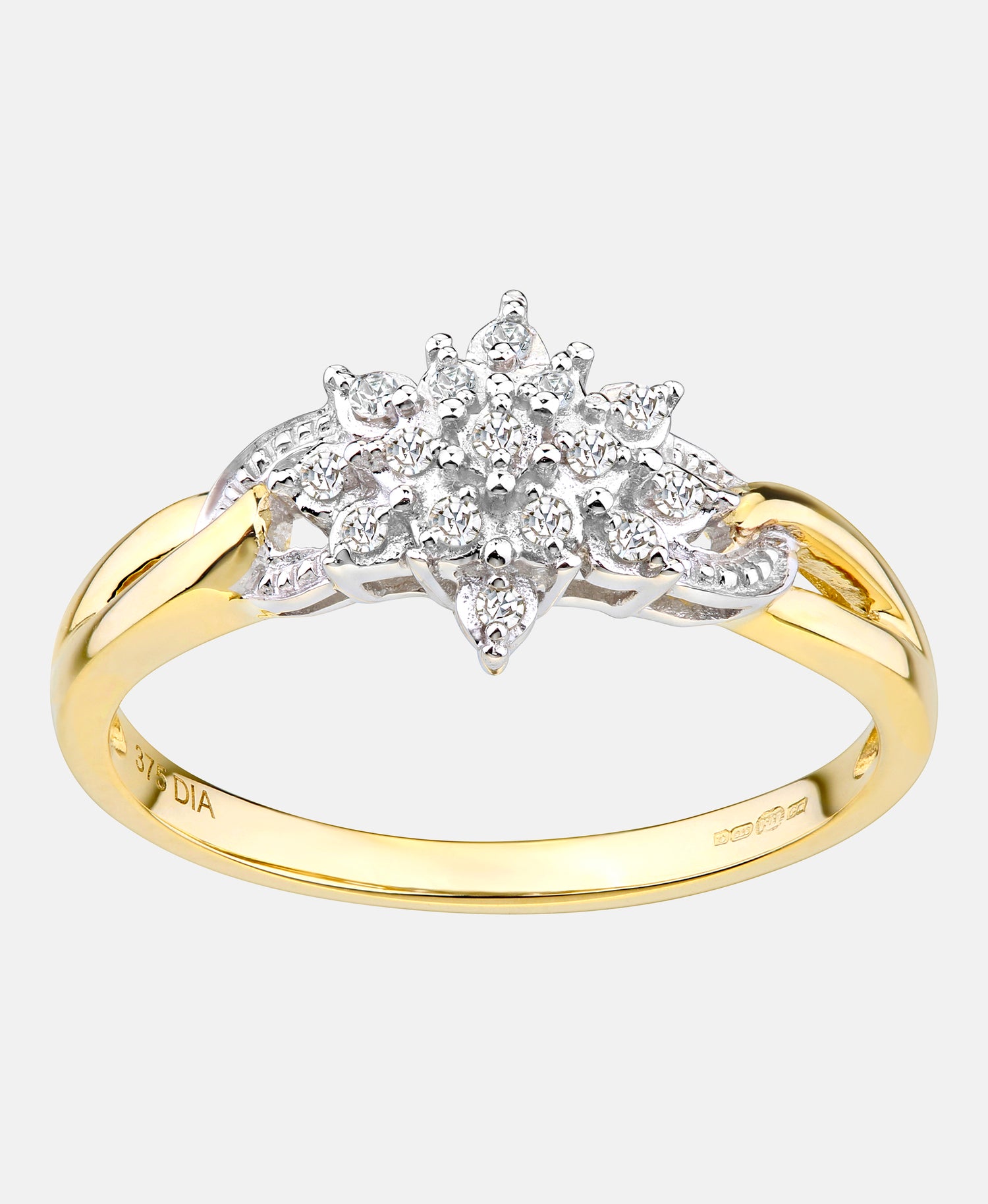 Ring aus 375 Gelbgold mit Diamant