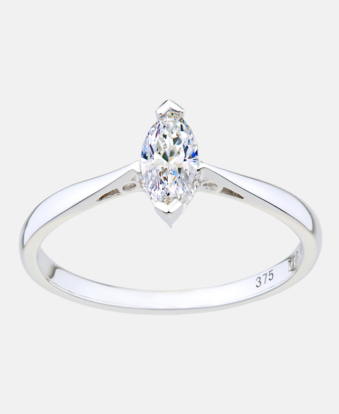 Ring aus 375 Weißgold mit Diamant