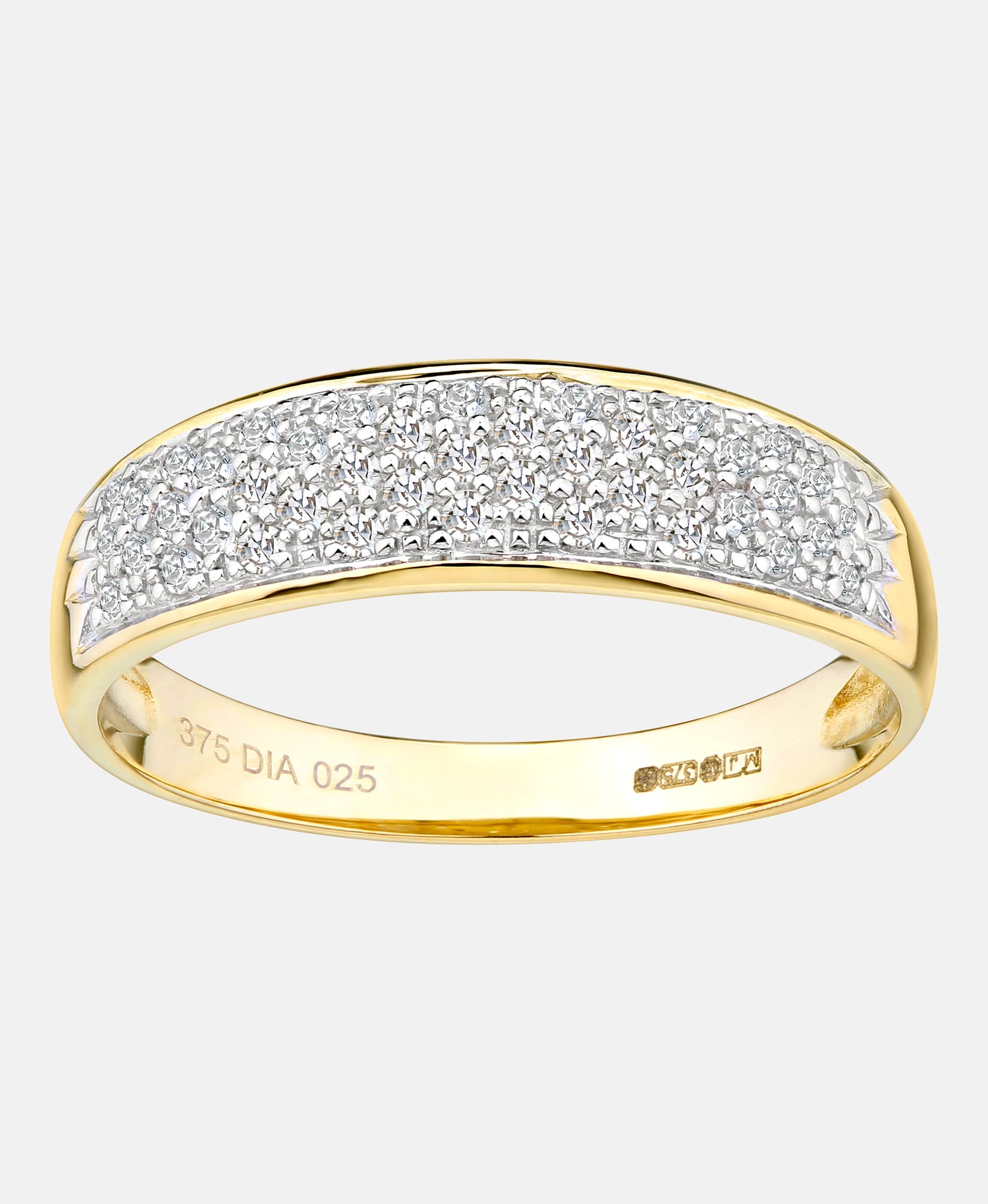 Eternity-Ring aus 375 Gelbgold mit 0.25 Karat Diamant
