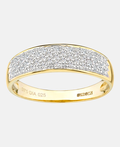 Eternity-Ring aus 375 Gelbgold mit 0.25 Karat Diamant