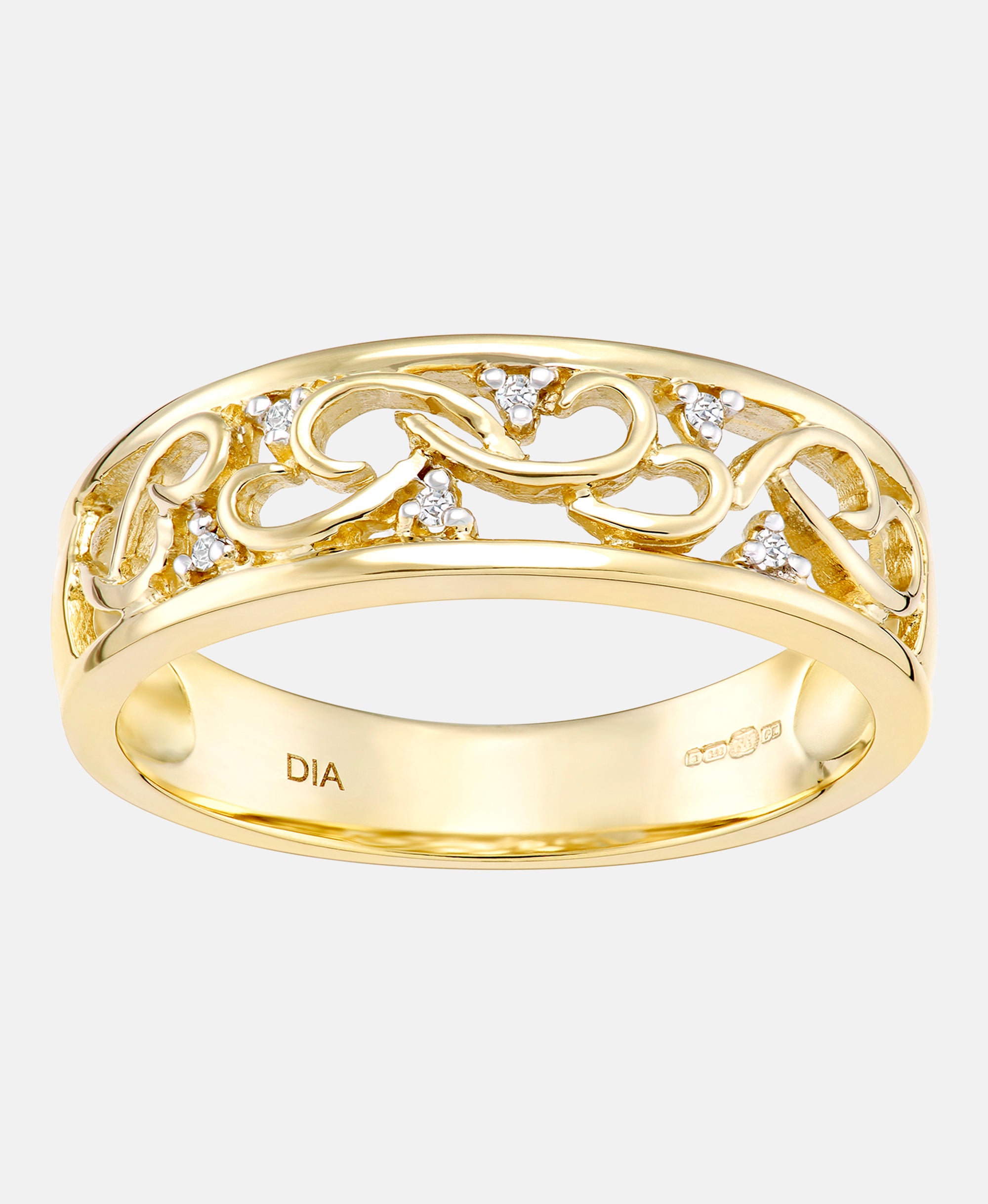 Ring aus 375 Gelbgold mit Diamant