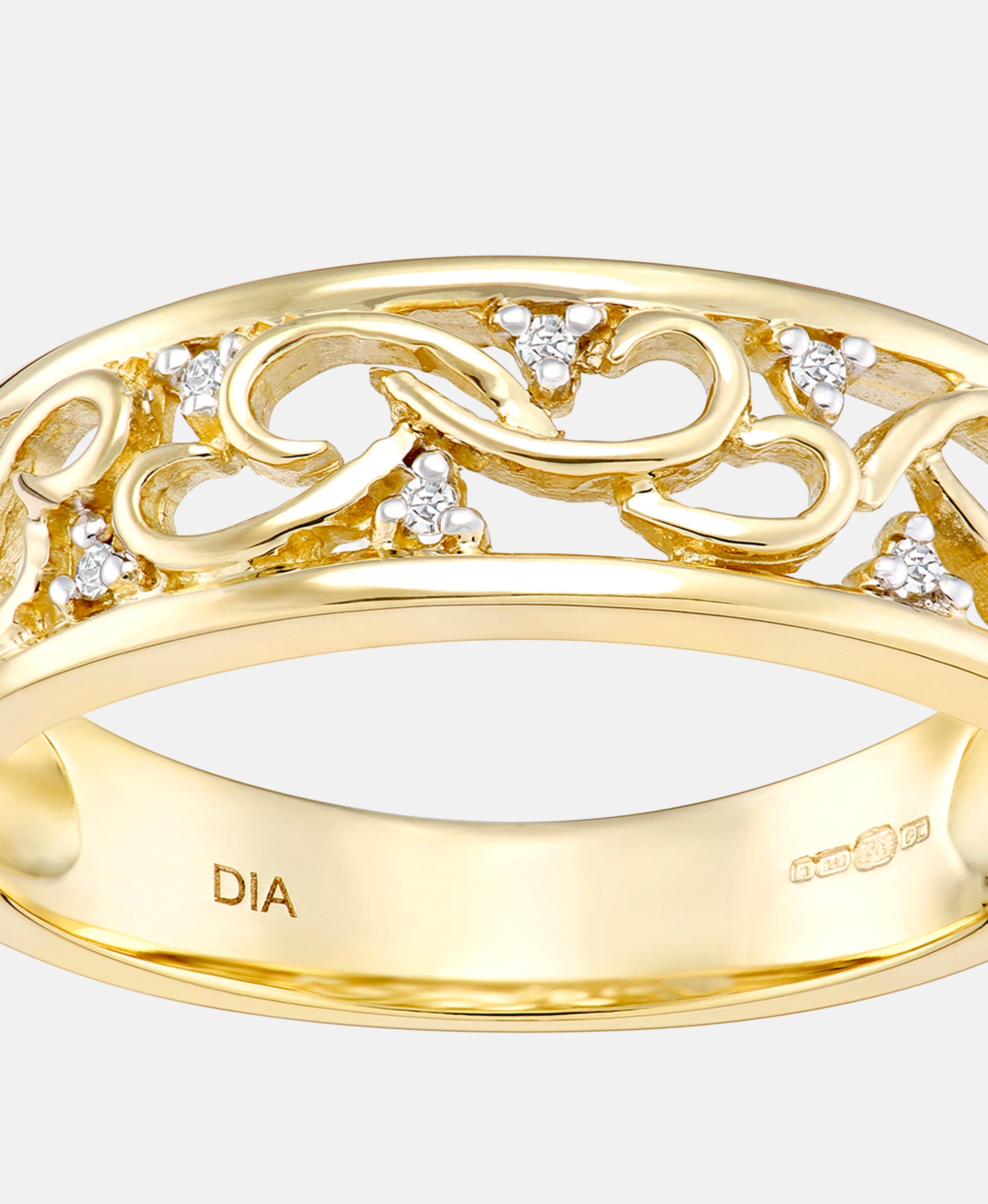 Ring aus 375 Gelbgold mit Diamant
