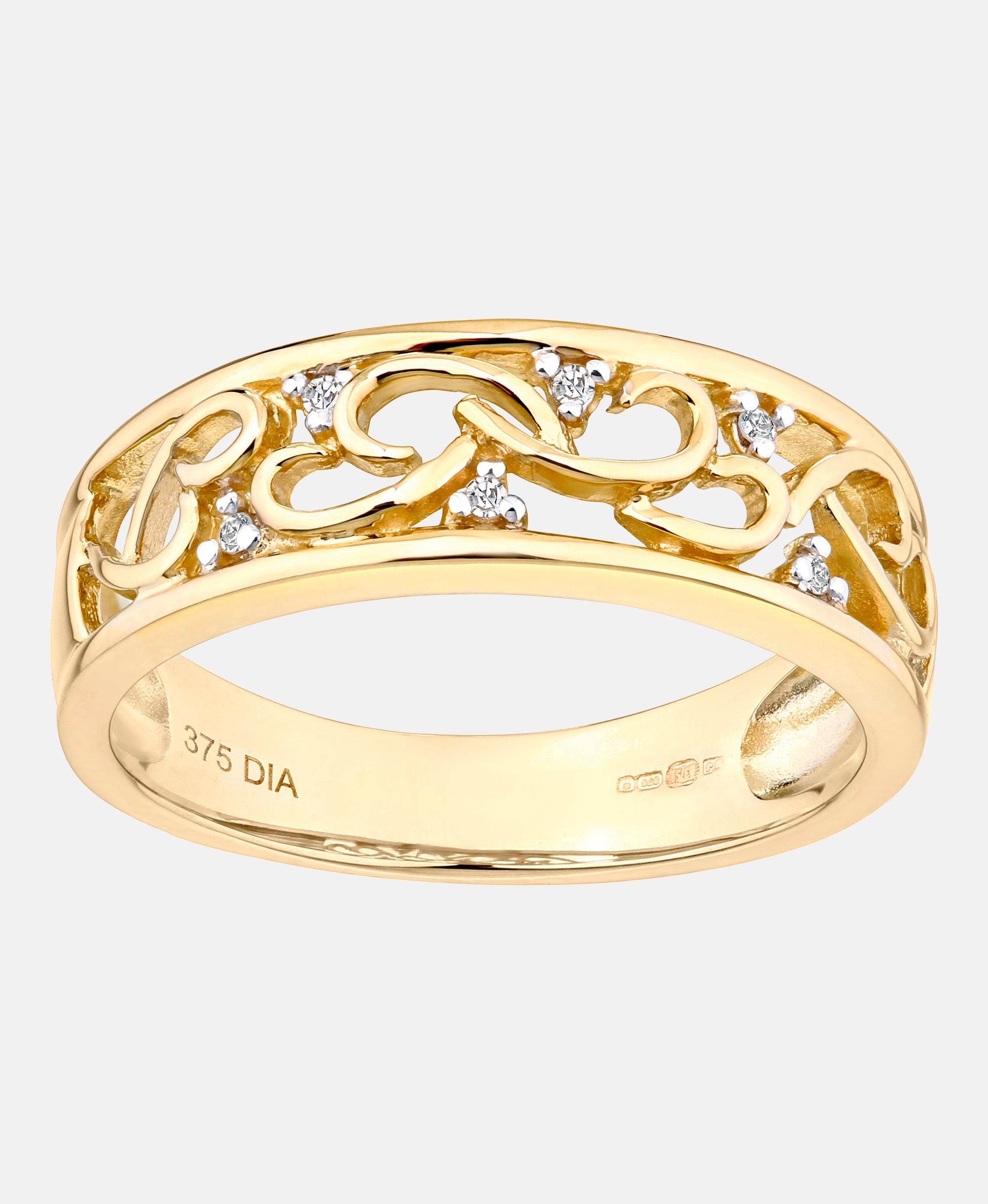 Ring aus 375 Gelbgold mit Diamant