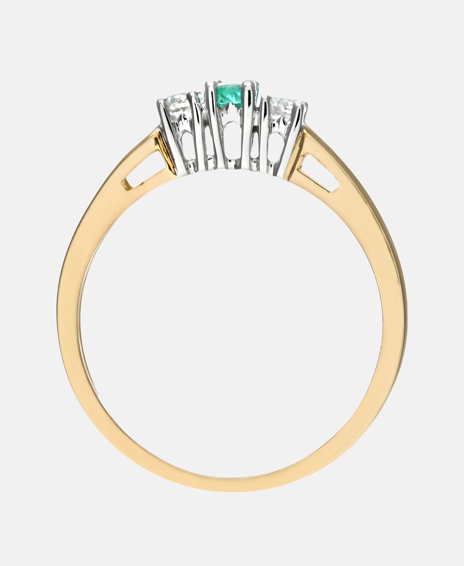Ring aus 375 Gelbgold mit Diamant mit Smaragd