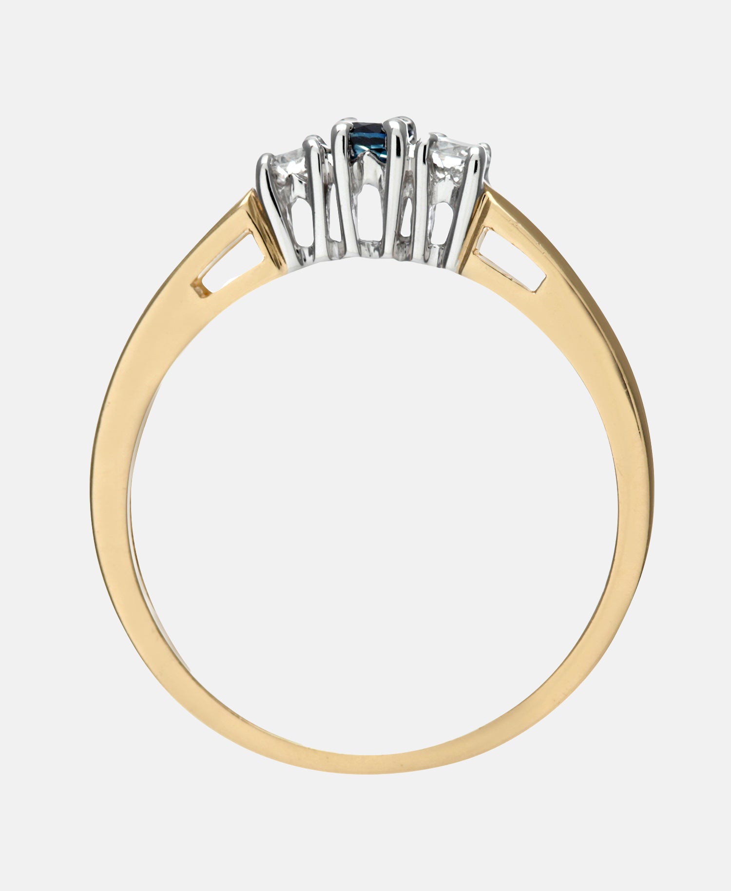 Ring aus 375 Gelbgold mit Diamant mit Saphir