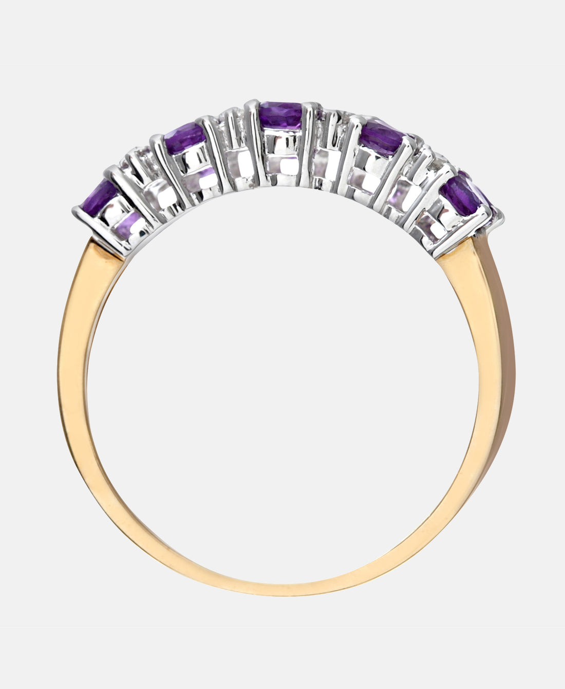 Ring aus 375 Gelbgold mit Diamant mit Amethyst