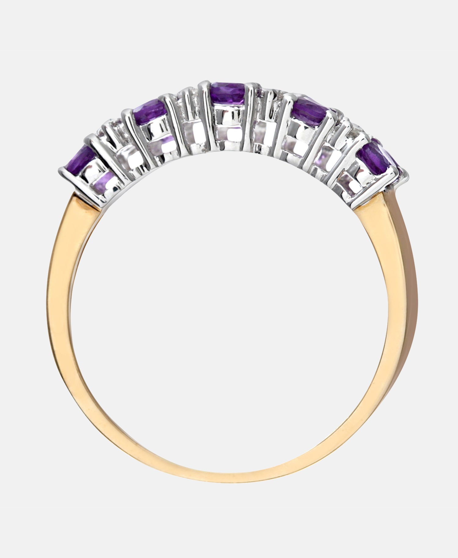 Ring aus 375 Gelbgold mit Diamant mit Amethyst