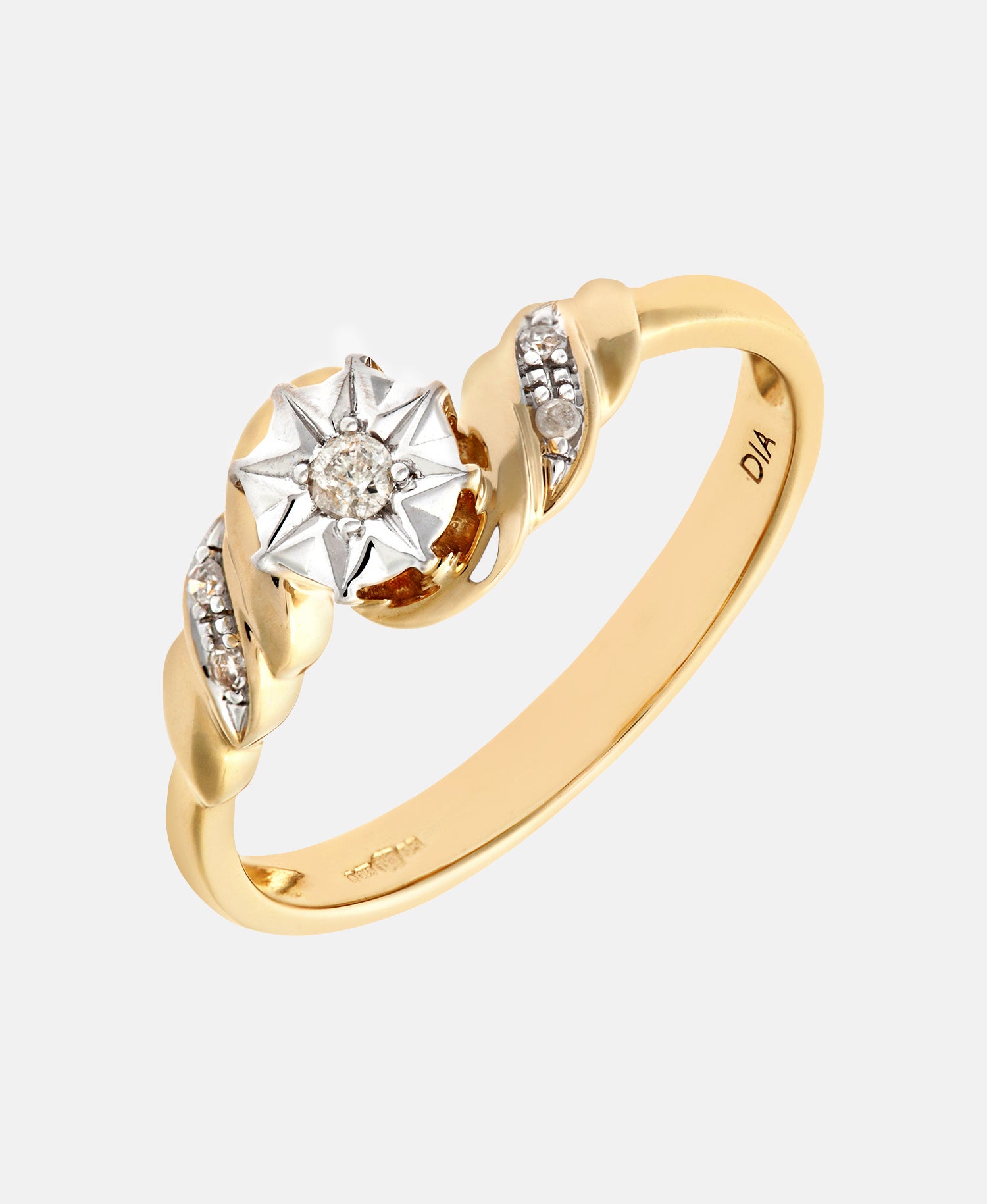 Ring aus 375 Weißgold mit Diamant
