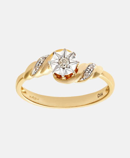 Ring aus 375 Weißgold mit Diamant