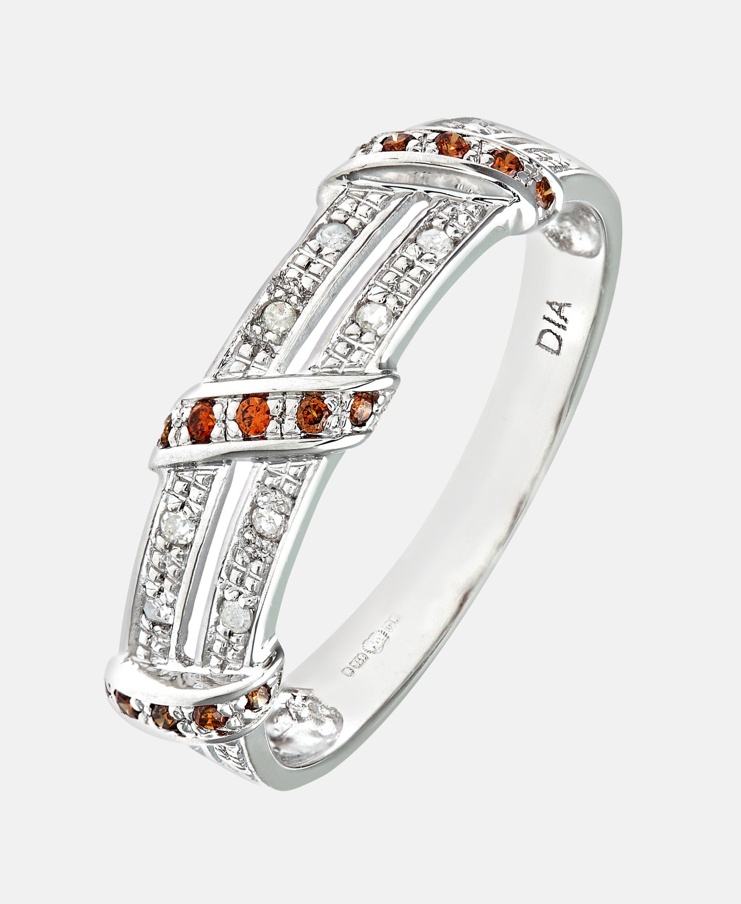 Eternity-Ring aus 375 Weißgold mit Diamant gedreht