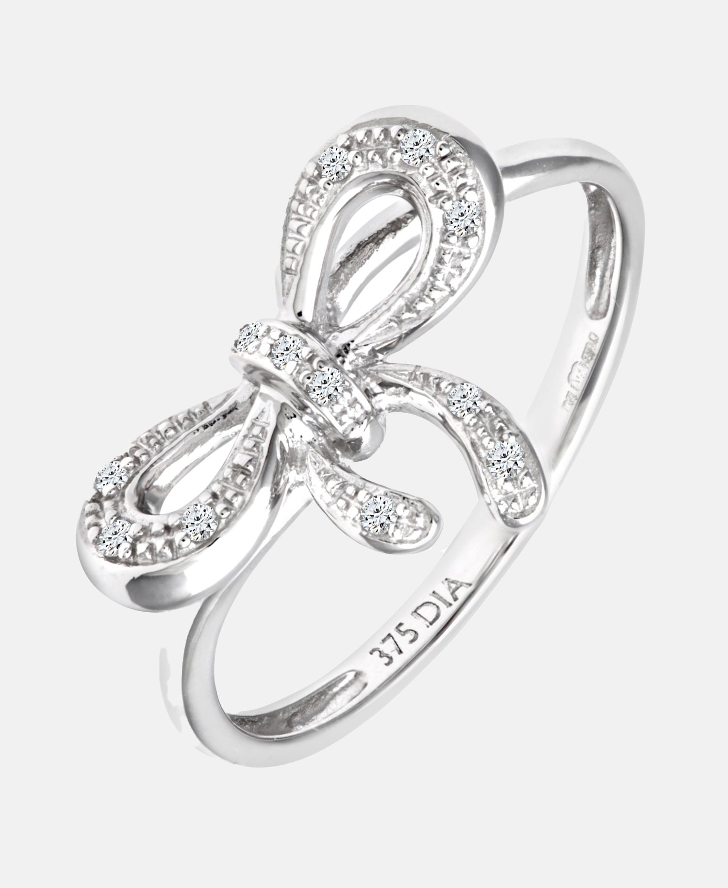 Ring aus 375 Weißgold mit 0.05 Karat Diamant