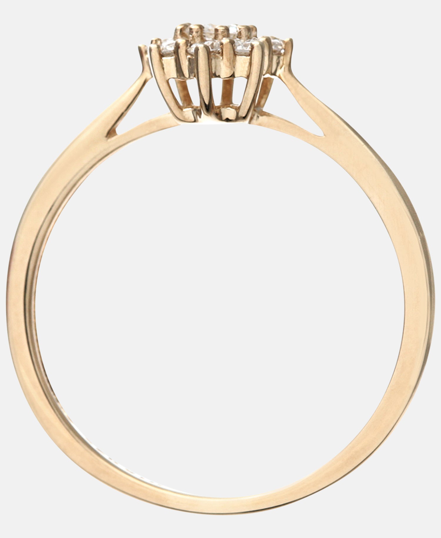 Cluster-Ring aus 375 Gelbgold mit 9 Karat Diamant