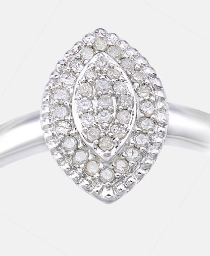 Cluster-Ring aus 375 Weißgold mit 0.16 Karat Diamant