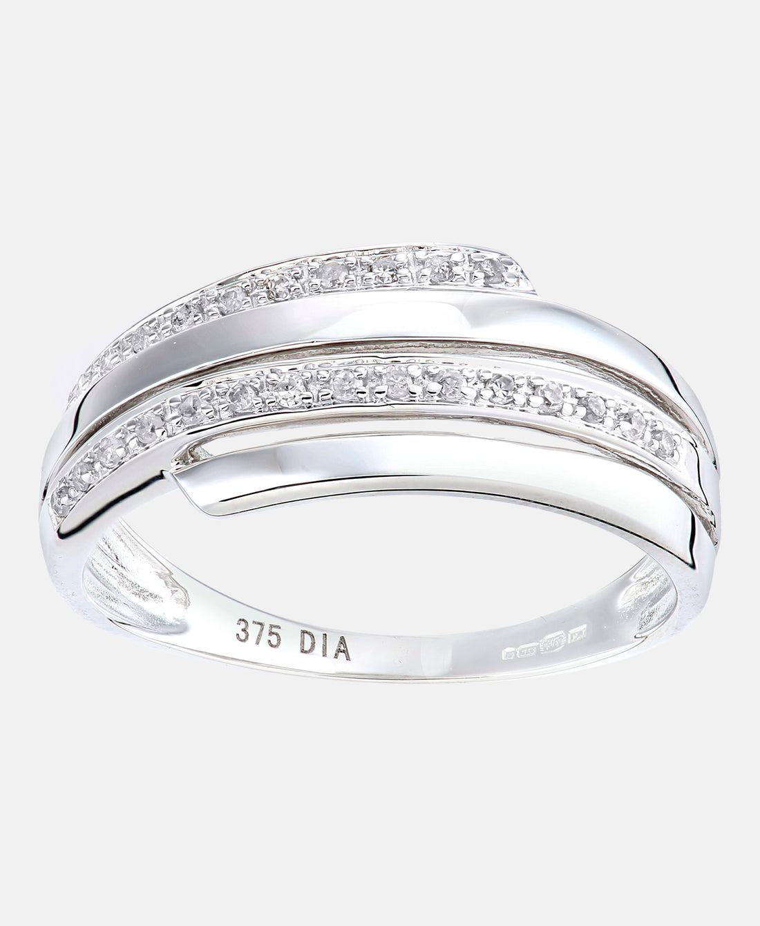 Ring aus 375 Weißgold mit Diamant