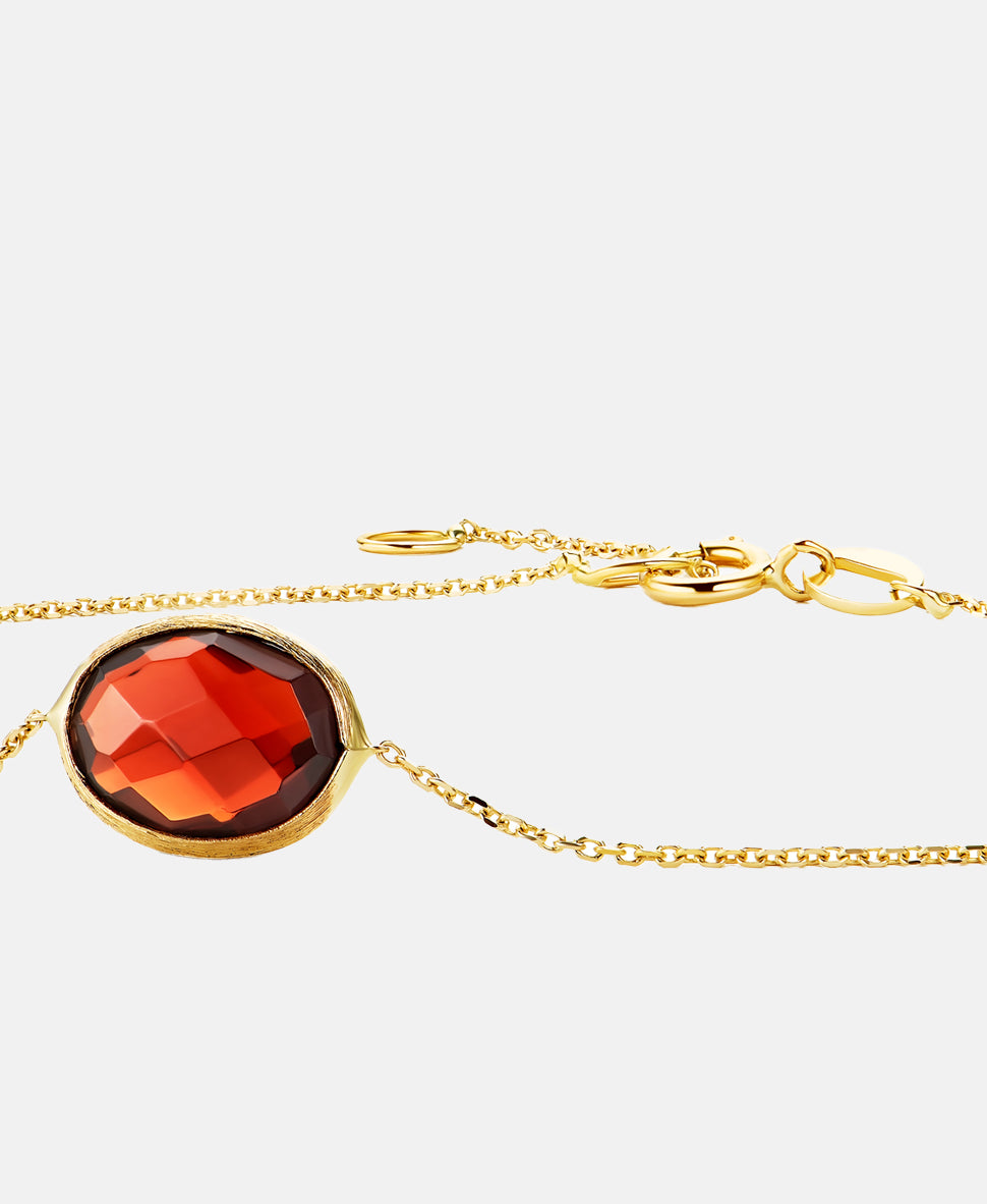 Armband aus 585 Gelbgold mit Granat