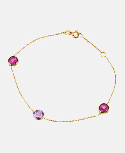 Armband aus 585 Gelbgold mit Rubin
