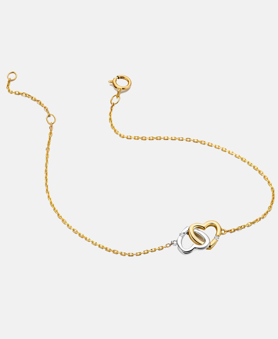 Armband aus 375 Gelbgold mit 0.02 Karat Diamant