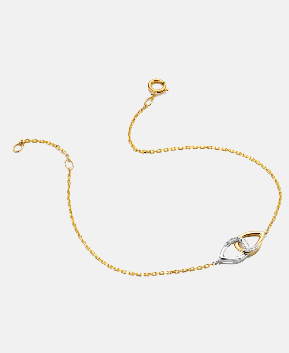 Armband aus 375 Gelbgold mit 0.02 Karat Diamant