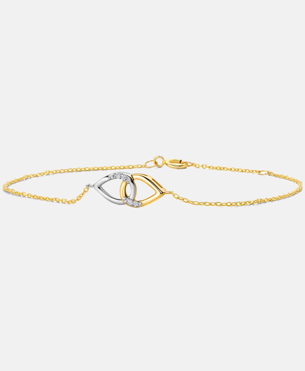 Armband aus 375 Gelbgold mit 0.02 Karat Diamant