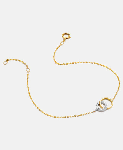 Armband aus 375 Gelbgold mit 0.07 Karat Diamant