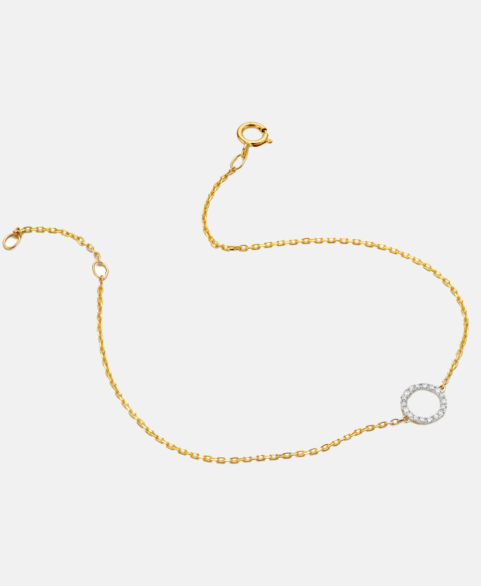 Armband aus 375 Gelbgold mit 0.06 Karat Diamant
