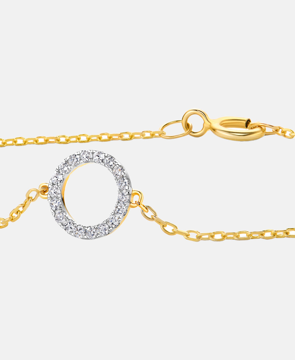 Armband aus 375 Gelbgold mit 0.06 Karat Diamant