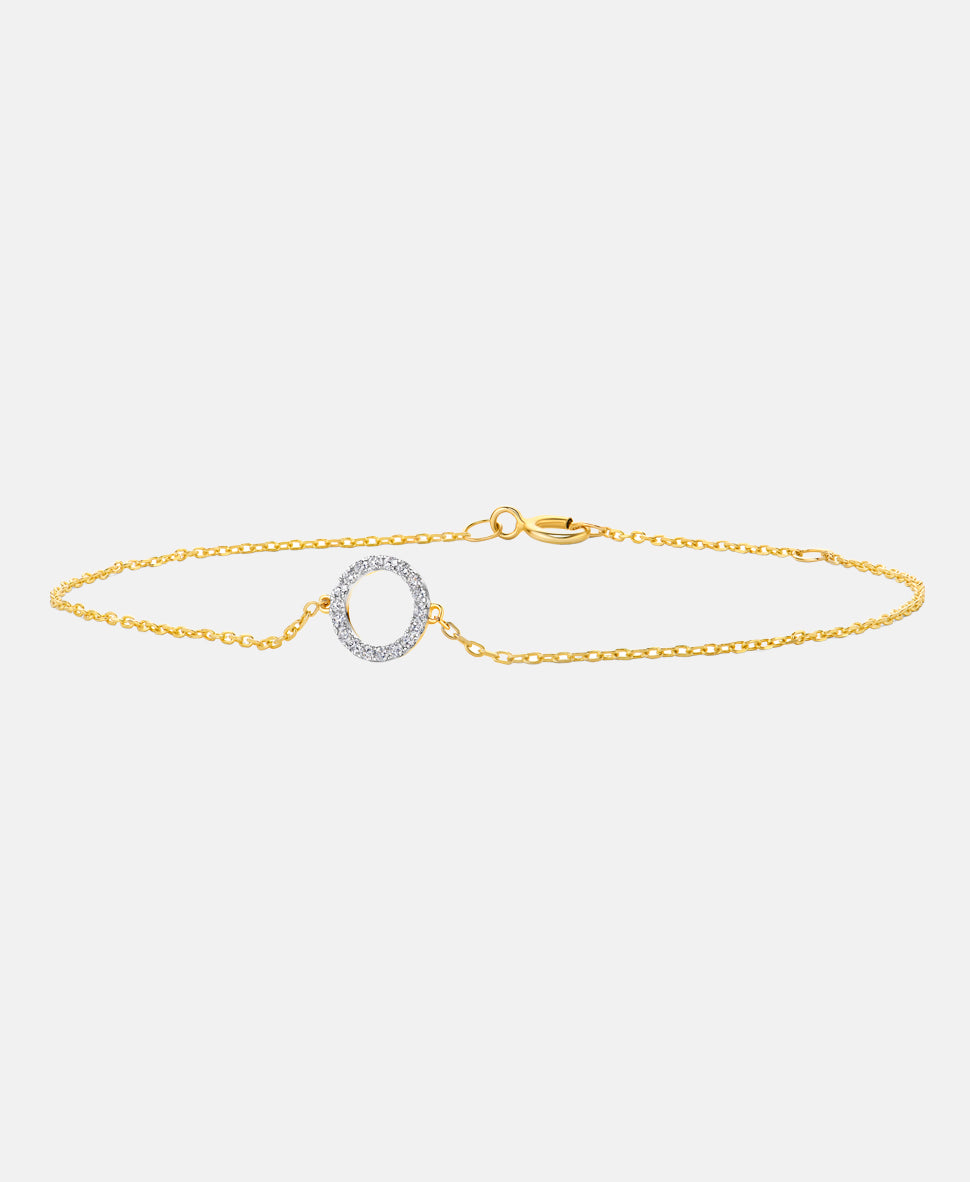 Armband aus 375 Gelbgold mit 0.06 Karat Diamant