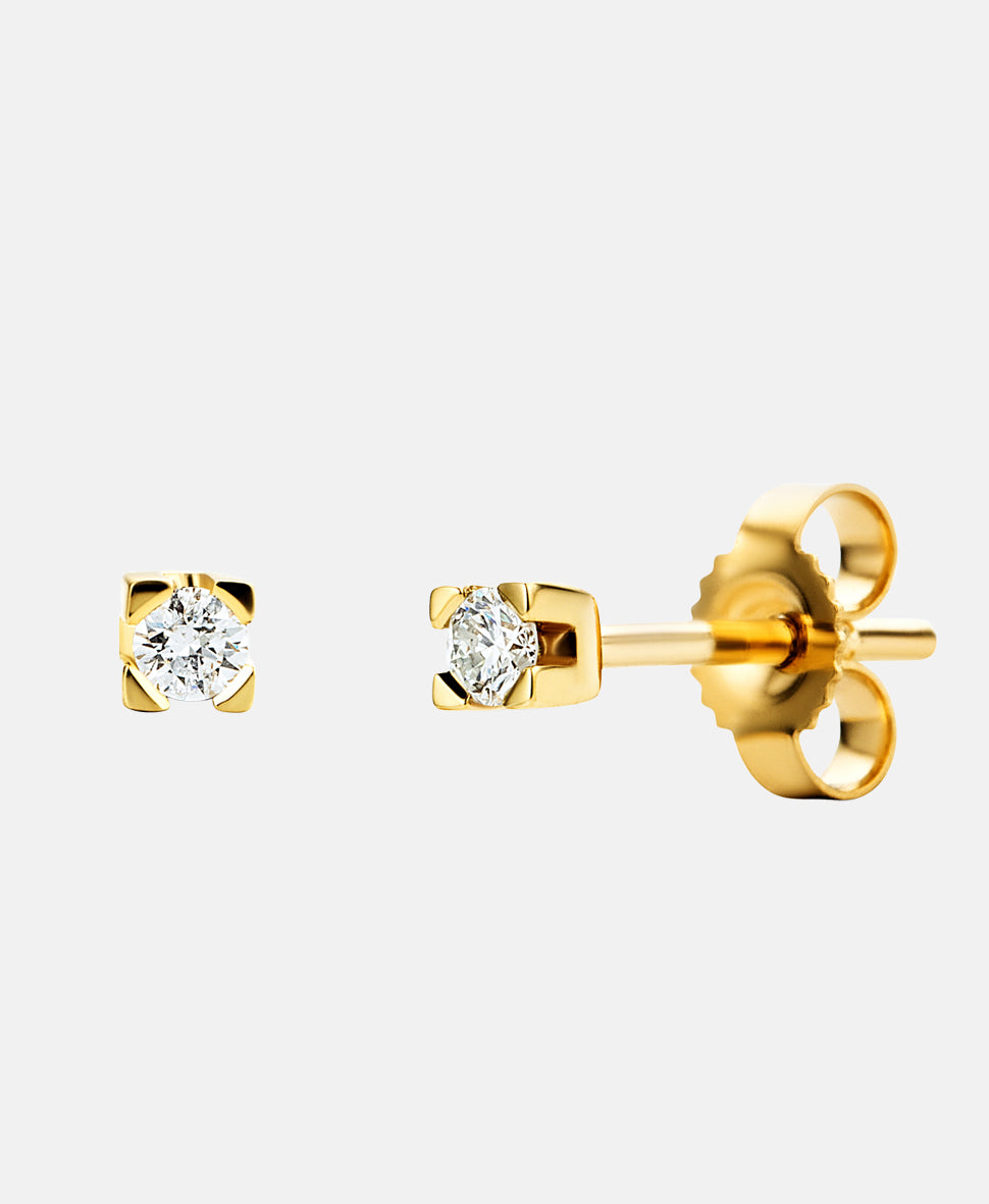 Ohrstecker aus 585 Gelbgold mit 0.10 Karat Diamant